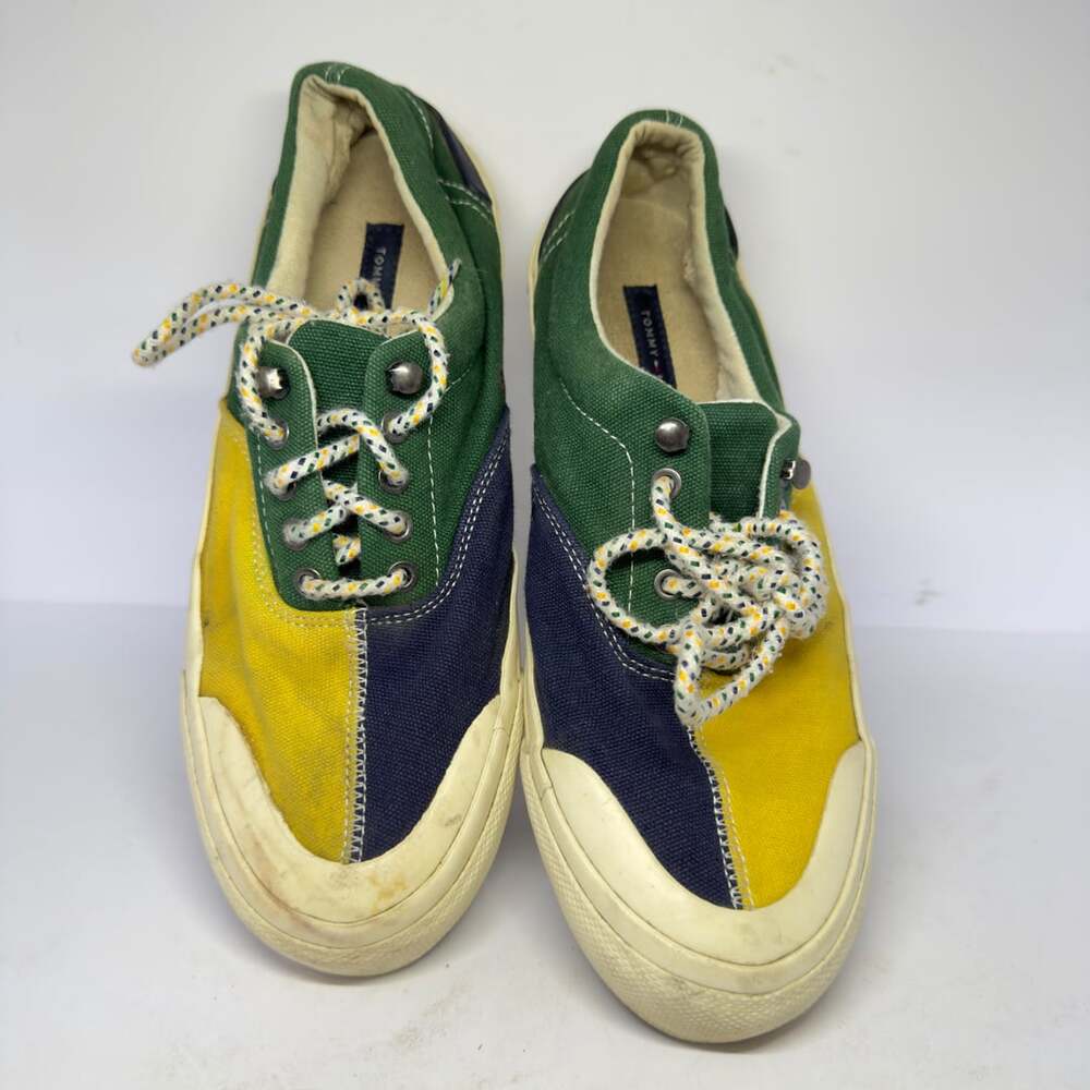 Tommy Hilfiger TMTHFLAG Crazy Color Canvas Sneakers Size 7 Multi